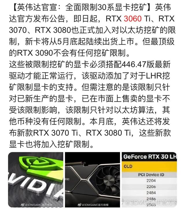 为什么英伟达主动限制显卡挖矿<strong></p>
<p>显卡挖eth</strong>，也无法改变显卡贵且无货的现状？